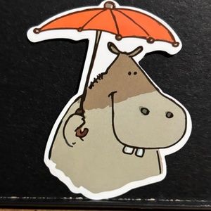 CARTOON HIPPO STICKER